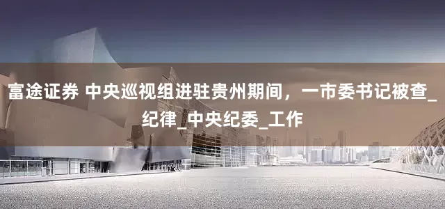 富途证券 中央巡视组进驻贵州期间，一市委书记被查_纪律_中央纪委_工作
